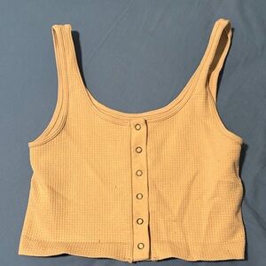 Aeropostale Beige Button-Front Tank Top